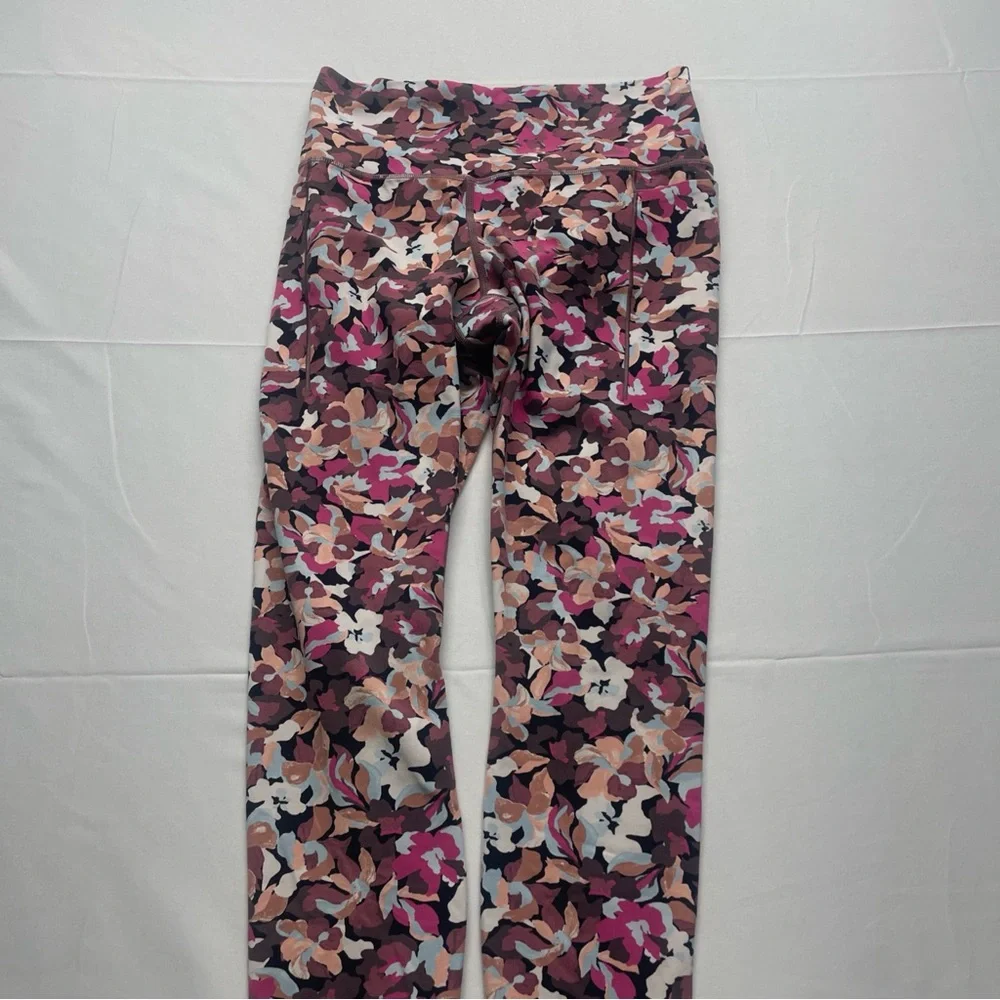Athleta Pink and Brown Floral Leggings - Picture 1 of 11